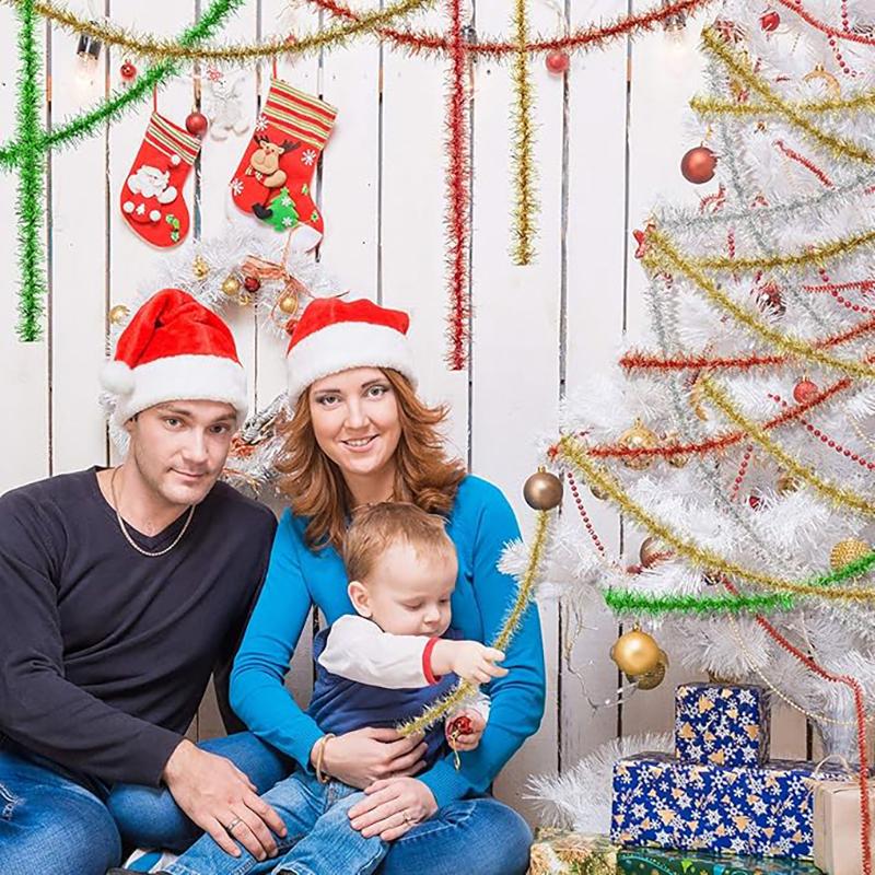 1.5M Christmas Ribbon Decoration Wreath Colorful Strip Christmas Tree Decor Props Wreath Ribbon DIY Crafts for Home Party Decor