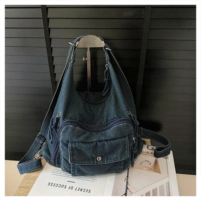 Denim Solid Color Trendy Shoulder Bag High Quality Fashi Bags Female 2026  Large Capacity Versatile Crossbody Bag