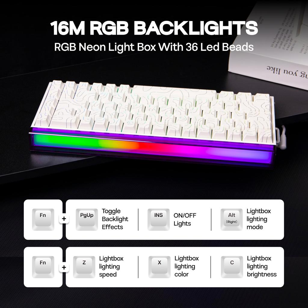 MechLands Aula Hero68 HE Wired Magnetic Gaming Keyboard with Rapid Hole Effect Adjustable 8kHz RGB Lightbox Backlight Switches, 0.01mm Actuation,