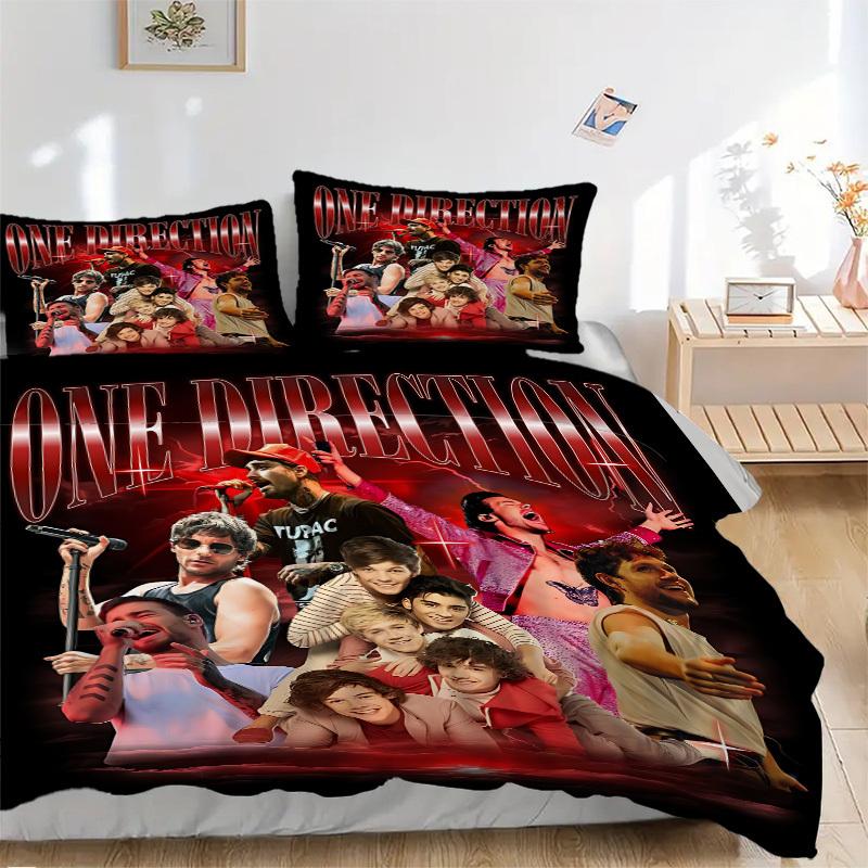 

3 шт. Комплект постельного белья One Direction - Можно стирать в машине, Включает 1 пододеяльник и 2 наволочки, Наполнитель не входит в комплект, Всесезонный декор для дома для 135x200cm