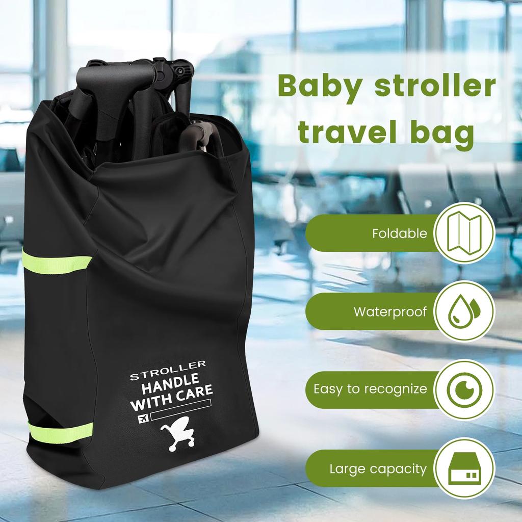 Baby Stroller Universal Dust Bag Large Capacity Gate Check Stroller Bag with Hand Straps Oxford Cloth Stroller Bag for Airplane