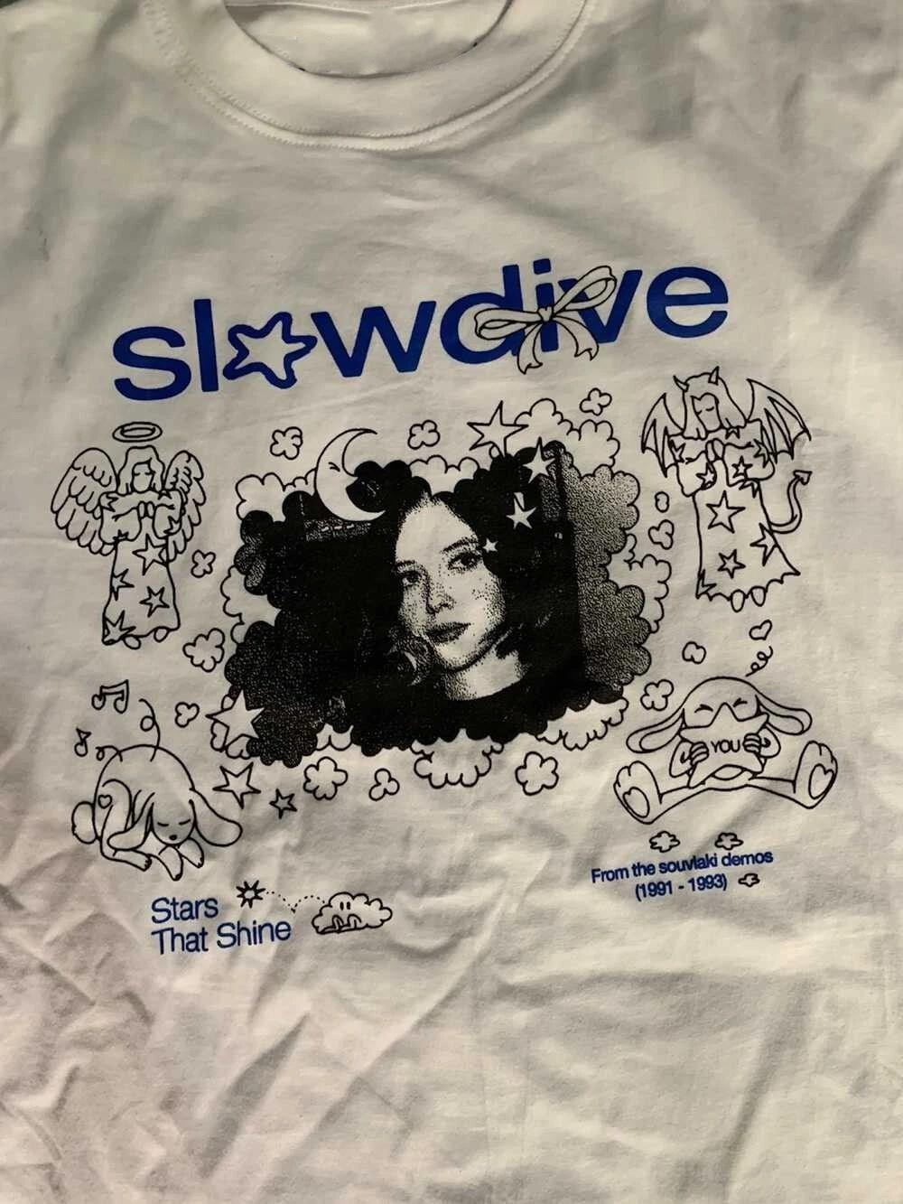 

Slowdive Гурт Концертний Тур Біла Футболка Бавовна Унісекс S-4XL BL1296 S
