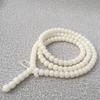 White Jade Bodhi Root 108 Beads Barrel & Apple Shaped Buddhist Bracelet