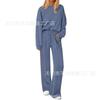 European and American women's clothing is popular, autumn and winter knitted sweater wide-leg pants casual two-piece set