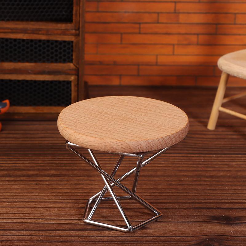 1/12 Dollhouse Simulation Coffee Table Round Tea Table Model Doll Home Miniature Furniture Decor Micro Scene Construction Props