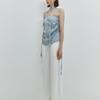 MEENDERI SATIN LOGO SCARF - SKY BLUE