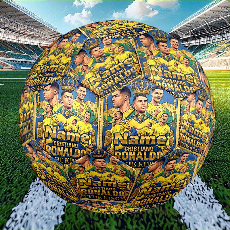 Custom Name Personalized Cristiano Ronaldo Print Size 5 Soccer Ball Training & Match Football, for Team, Kicking, Gift for Football Enthusiasts