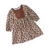 Autumn Girls Floral Dress Ethnic Patchwork Mori Girl Long Sleeve Cotton Dress For Kids Casual Party Wear