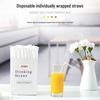 Individually wrapped transparent telescopic straws for children - durable plastic, ideal for soy milk and home use.