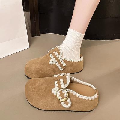 Baotou Slippers Women's Casual Birkenstock with Retro Daily Skirt Wind Half Slippers