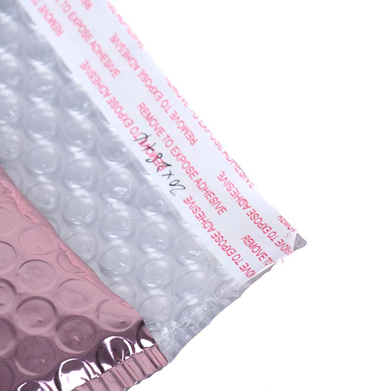 10 selbstklebende Luftpolsterumschläge aus Poly-Metall in Roségold