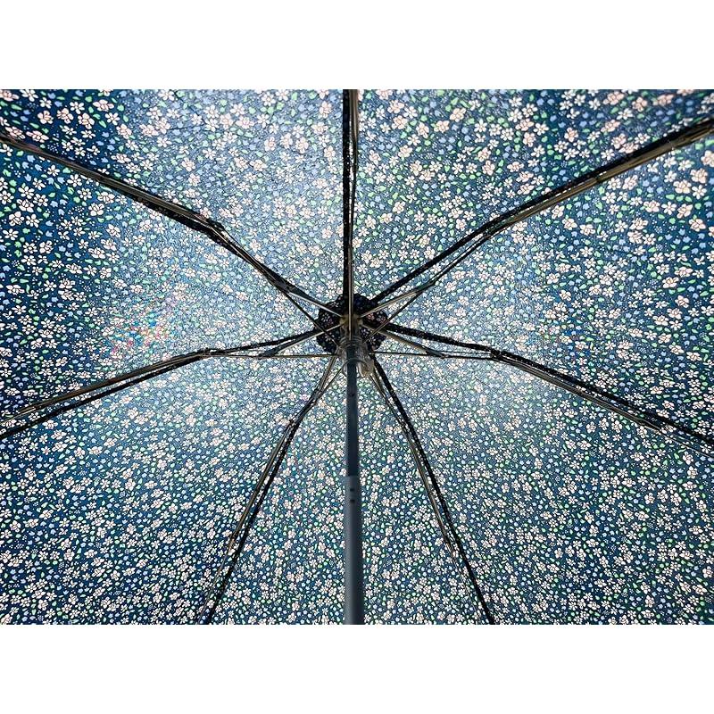 No-brand item ladies folding umbrella compact lightweight cute floral pattern blue