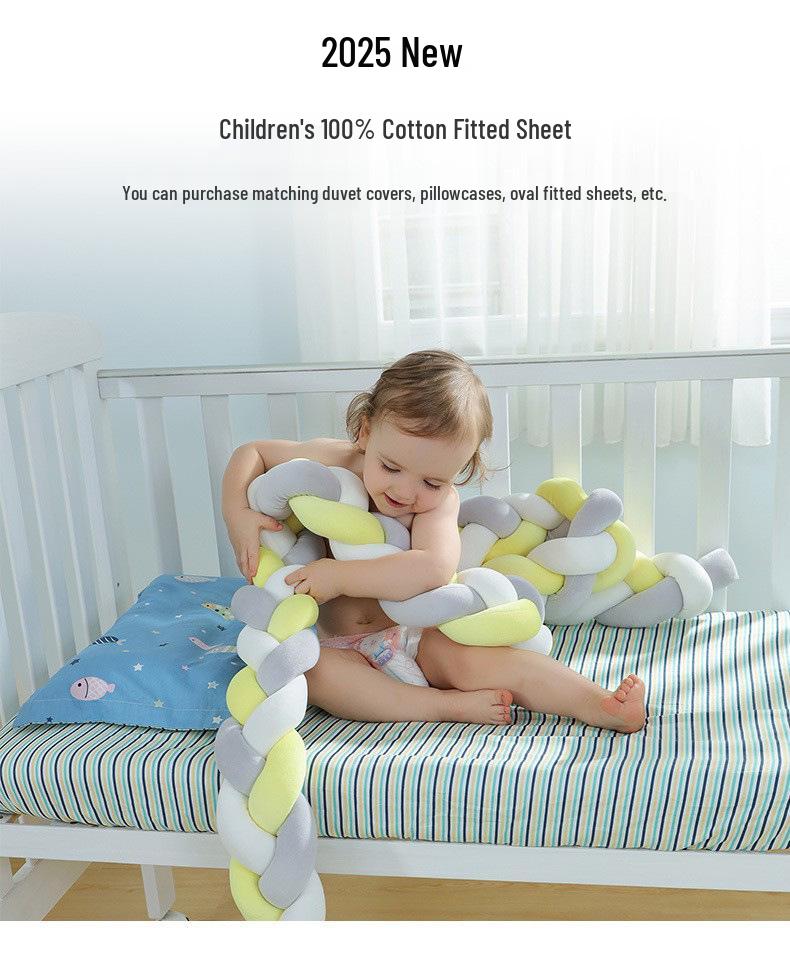 Pure Cotton Cartoon Crib Mattress Cover & Bedspread for Babies