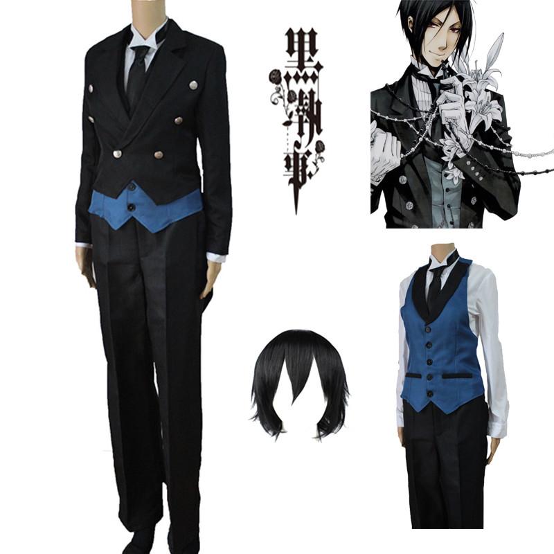 Kuroshitsuji Blackbutler Sebastian Michaelis Uniform Cosplay Costume Suit Outfit
