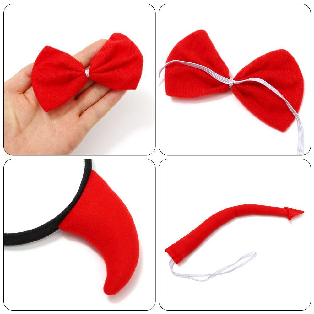 Demon Fancy Dress Costume Kit Costume Cosplay Devil Tail + Bowtie  for Halloween Decorations
