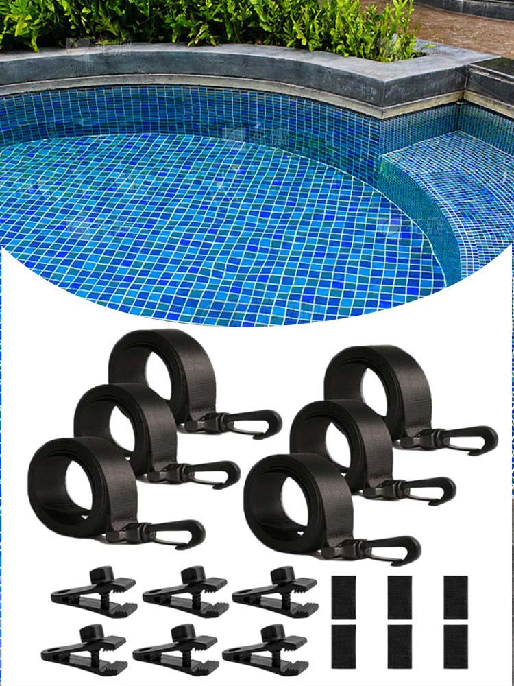 Solar Cover Attachment Kit Pool Cover Attachment Fastener Universal Solar Blanket Cover Reels Straps for Ground Swimming Pools CN