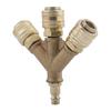 Upgraded Compressed Air Distributor 3-Way with Couplings 1/4Inch Air Hose Quick Coupling Distributor Brass Compresser