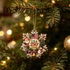Acrylic Santa Pendant Decorations Christmas Hanging Ornament, Double Side Printed 250th Anniversary Festive Mantel Ornaments for Tree, 2D Flat Holiday