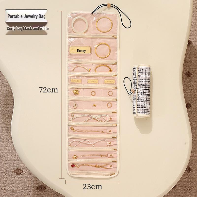 Double-Sided Hanging Jewelry Storage Bag with 80 Pockets