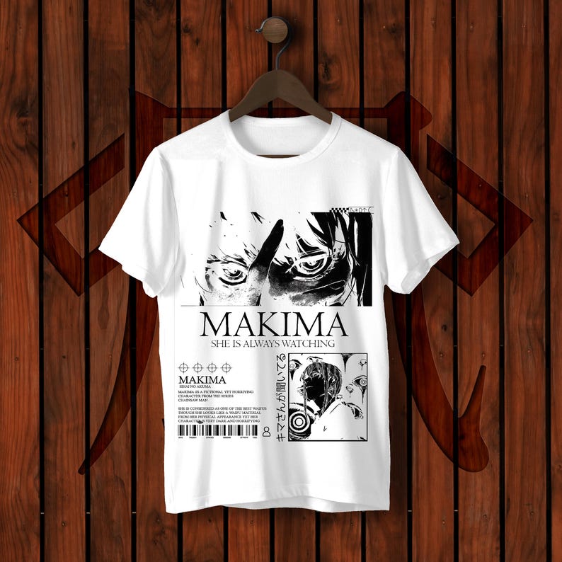 Chainsaw Man Makima Vintage Manga Panel Streetwear T-Shirt, Unisex Anime Fan Casual Short Sleeve Top