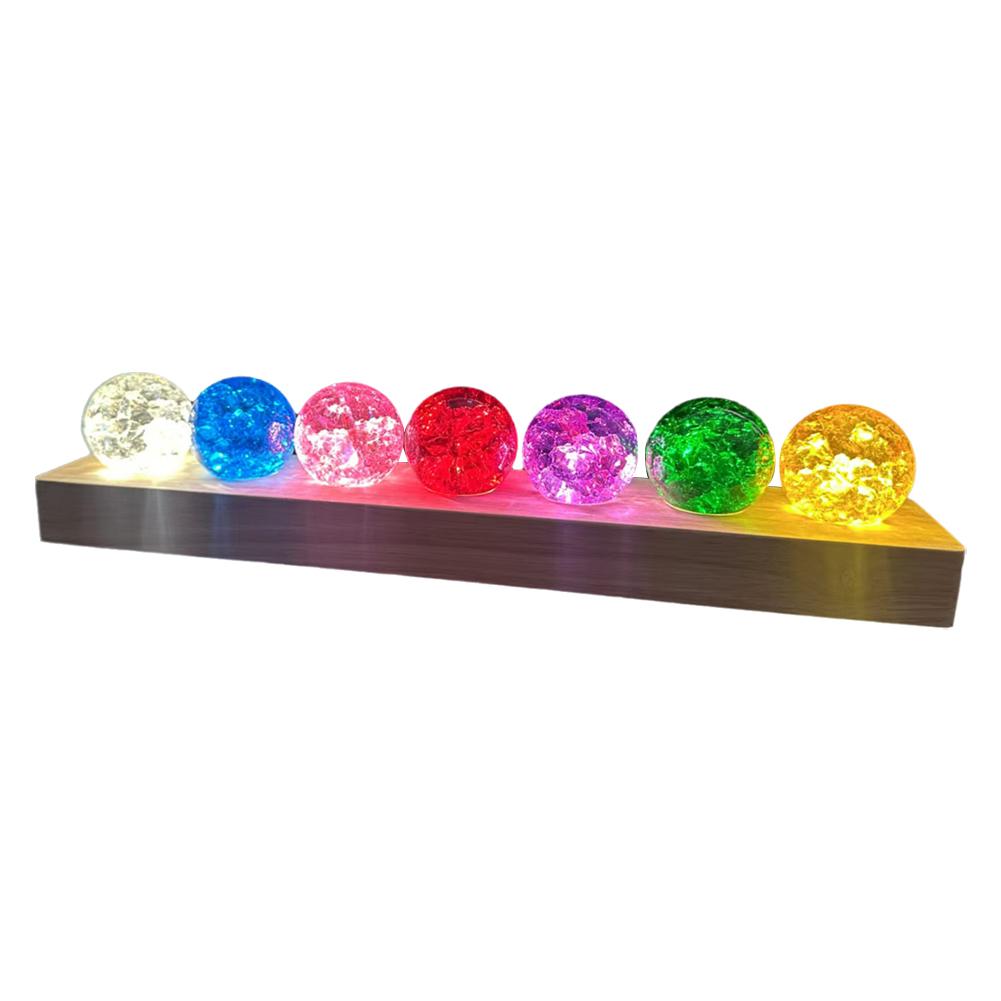 

Colored Crystal Ice Cracking Ball Solid Glass Ball Night Light Decoration Ornament Rockery And Flowing Bonsai Craft Accessories