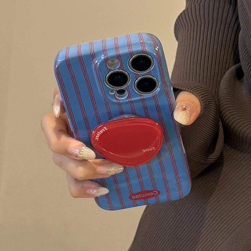 Phone Case - Red And Blue Striped Retro Individual Full Cover Hard Case for Iphone 16 Apple 17 Phone Case 15 Pro Max Film 14/13/12/11/Xr/7P