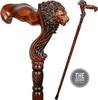 Wooden Lion Walking Stick Cane Ergonomic Palm Grip Handle Victorian walking stick cane walking stick  costume walking cane