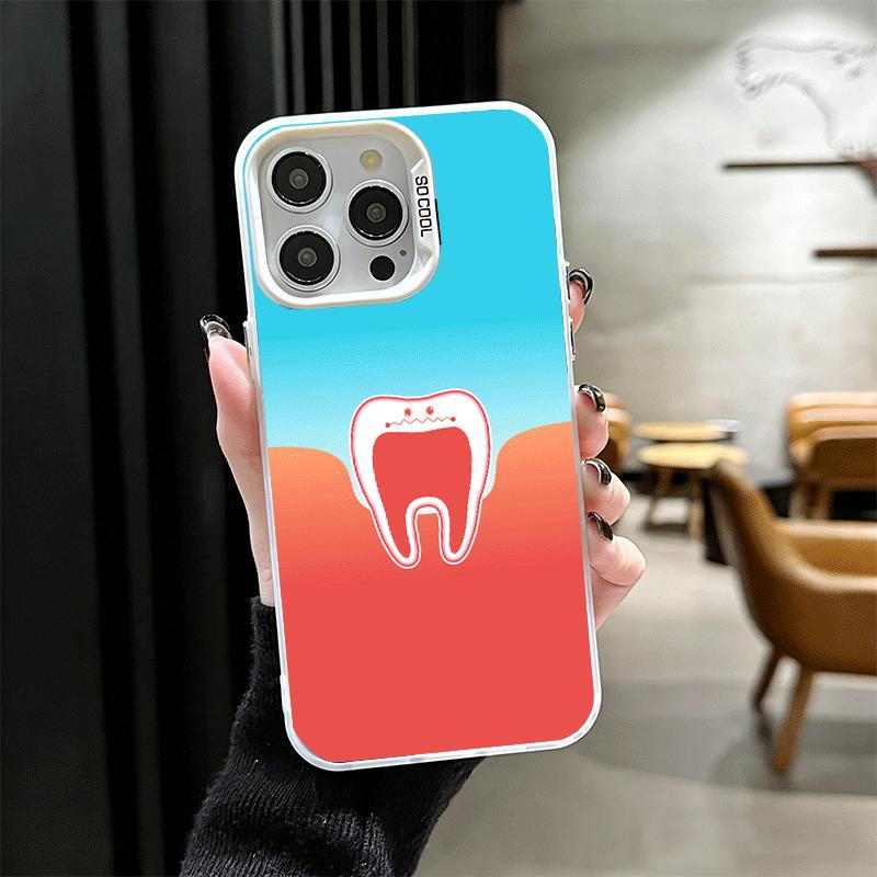 

Tooth Dentist Pattern Soft Phone Case for iPhone 15 16 17 Pro Max 17Air 16E 14 Plus 13 12 Mini Shockproof Cover Back Shell iPhone 16 Pro Max