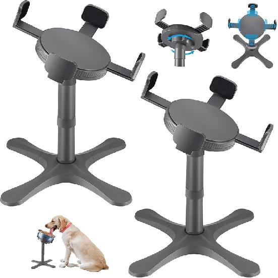 Dog Bowls Elevated Adjustable Stand, Raised Bowl with 3 Heights & Tilted Feeding Stand, Compatible with Various Bowls, for Medium & Large Breeds (1