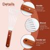 Spatule - AIMOONSA - Acier-Bois - Acier inoxydable - Manche bois massif anti-chaleur - Lame ajourée flexible