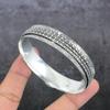 Natural Labradorite Gemstone 925 Sterling Silver Cuff Bangle Adjustable L6F43