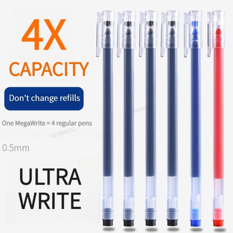 12 PCS Large capacity 0.5mm Gel pens no refill Stationery Smooth writing Fast dry ballpoint pen for school&office Supplies