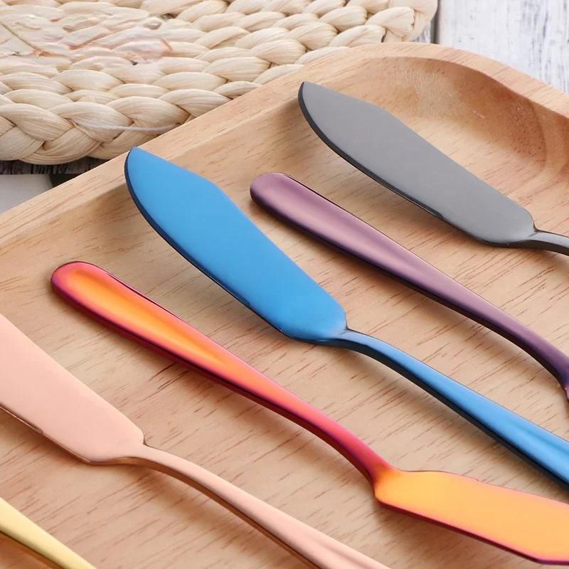 Stainless Steel 304 Butter Knife, Cheese, Dessert, Jam Spreaders, Cream Gold Rose Knifes, Western Cutlery Breakfast Tool
