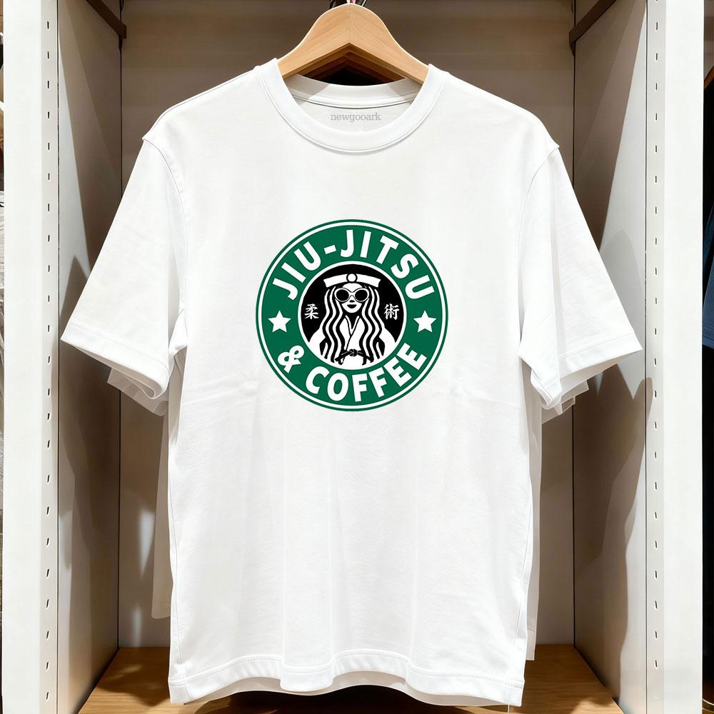 JIU JITSU AND COFFEE FUNNY BRAZILIAN JIU JITSU TShirt Women Unisex Casual Cotton Graphic T Shirts Streetwear Camisetas Ropa Hombre S