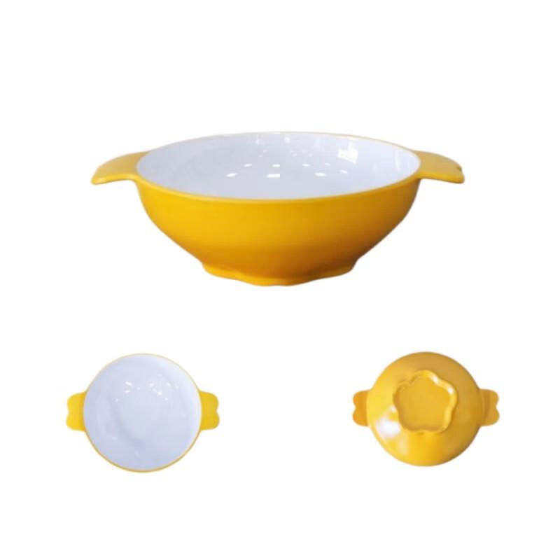 DISHJOY Two-Tone Melamine Double-Handle Serving Bowl 10 inch