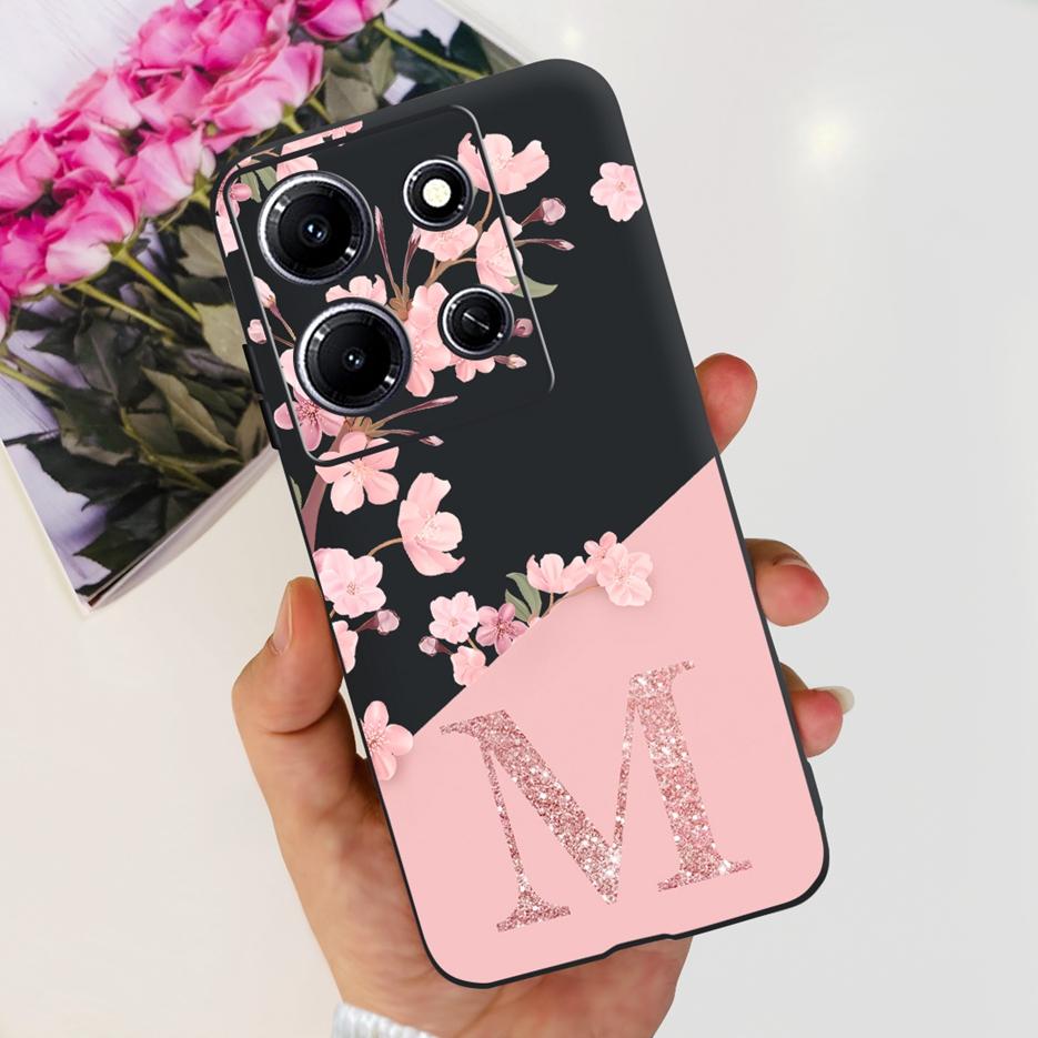 For Infinix Note 30i Case X6716 Luxury Letters Back Cover Soft Silicone Phone Case For Infinix Note 30 Pro Note30 Note30i Bumper