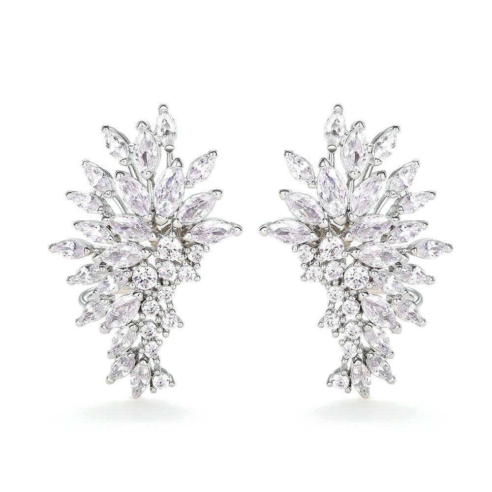 Full Of Angel Wings, Zircon Women'S Earrings, Korean Personalized Design Versatile Earrings