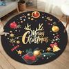 1pc Soft, Absorbent & Non-Slip Merry Chrismas Round Rug, Perfect for Entryway, Living Room, Bedroom Decor, Machine Washable Flannel Memory F
