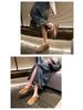 2024 Sommar Mjukt Läder Dam Rund Tå Slip-on Fiskarsandaler, Retrostil, Plusstorlek Finns