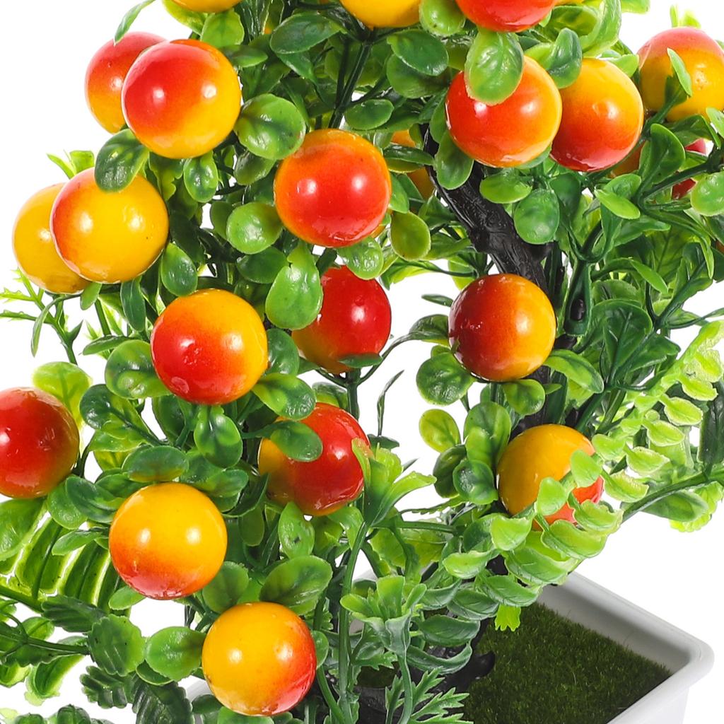 Fake Fruit Tree Decor Plastic Artificial Fruit Tree with Pot Natural Looking Simulation Bonsai for Desktop Table Centerpiece