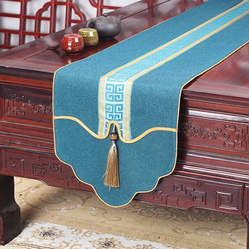 New Chinese Style Table Flag Modern Minimalist Zen Style Waterproof Tea Mat Long Tea Table Fabric Art Tablecloth