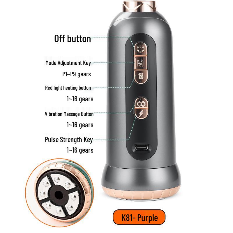 Массажер Гуаша с микротоками EMS и горячим компрессом, банка