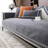 Light Luxury High-Grade Sofa Seat Cushion Four Seasons Universal Towel Cotton Fabrics Linen Cover Solid Color Full Covered Cover Summer Non-Slip