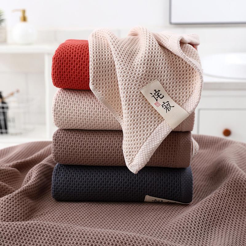 Honeycomb, cotton Japanese waffle simple thickened large soft absorbent beach towel foreign trade