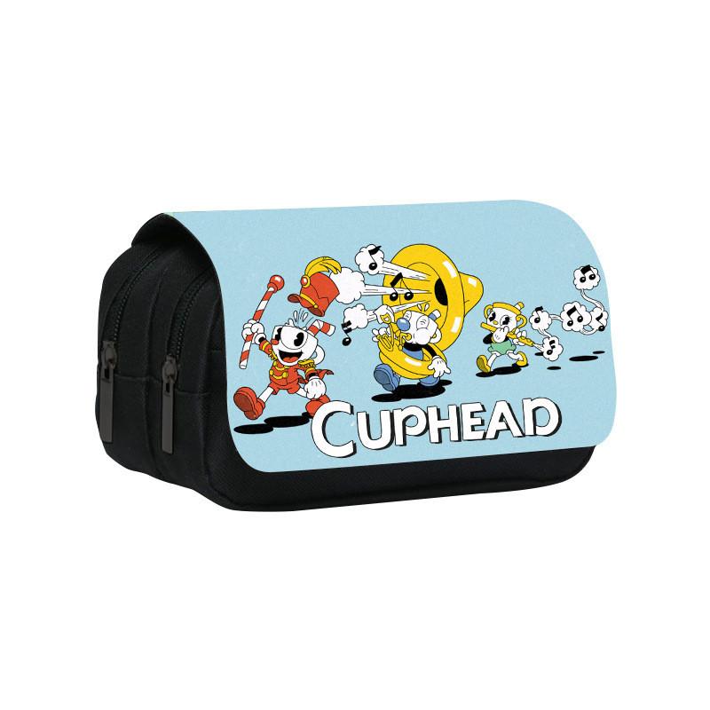 Cuphead Themed Travel Pencil Bag With Durable Polyester Material For Teens And Kids