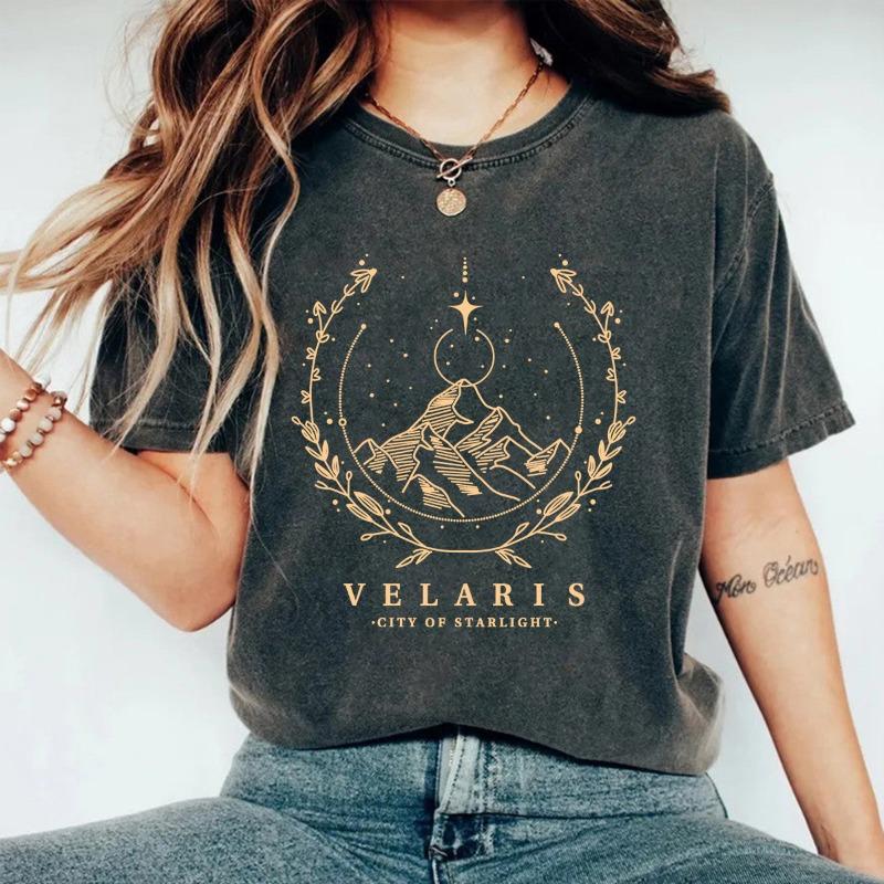 Dámské letní nové tričko s krátkým rukávem a kulatým výstřihem, bavlněné, prané, s hvězdami, pohodlné tričko