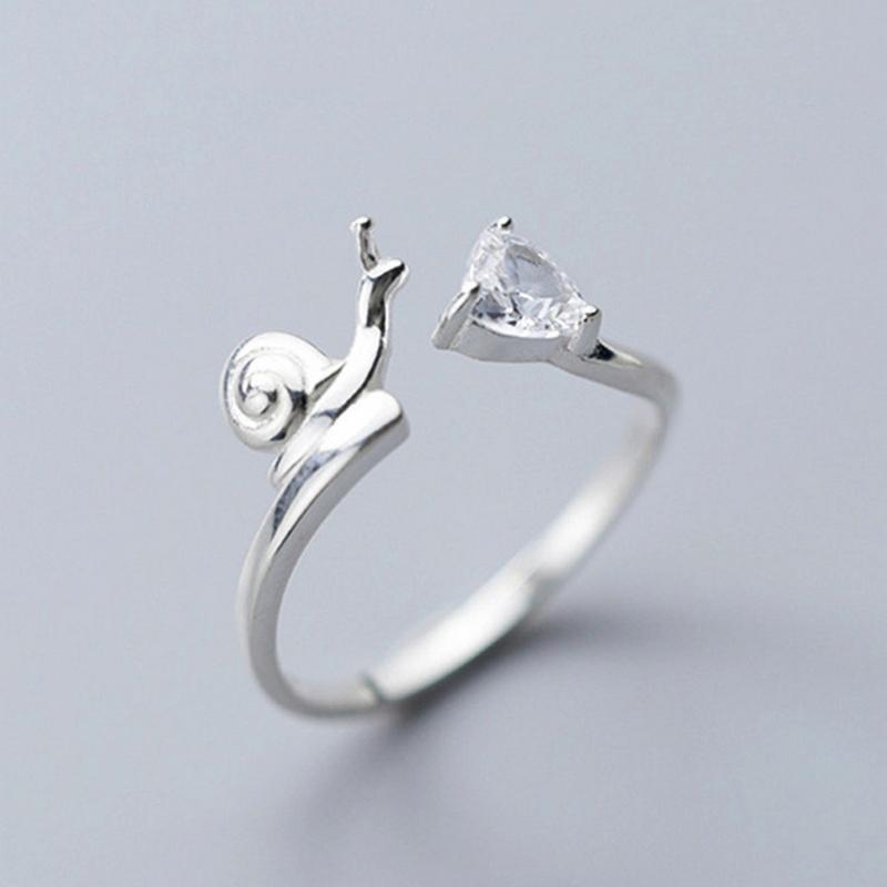 Women Zircon Moonstone Dolphin Cat Tassel Open Ring Adjustable Wedding Party Jewelry Gift