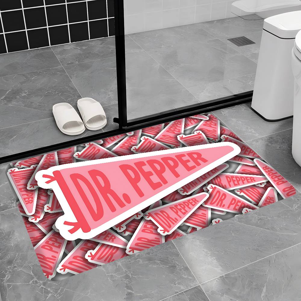 D-Dr Pepper Bathroom Mat Anti-slip Absorb Water Long Strip Cushion Bedroon Mat Welcome Doormat