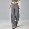 Damskie elastyczne spodnie z wysokim stanem, o swobodnym kroju, z szerokimi nogawkami, długie spodnie, spodnie z kieszeniami