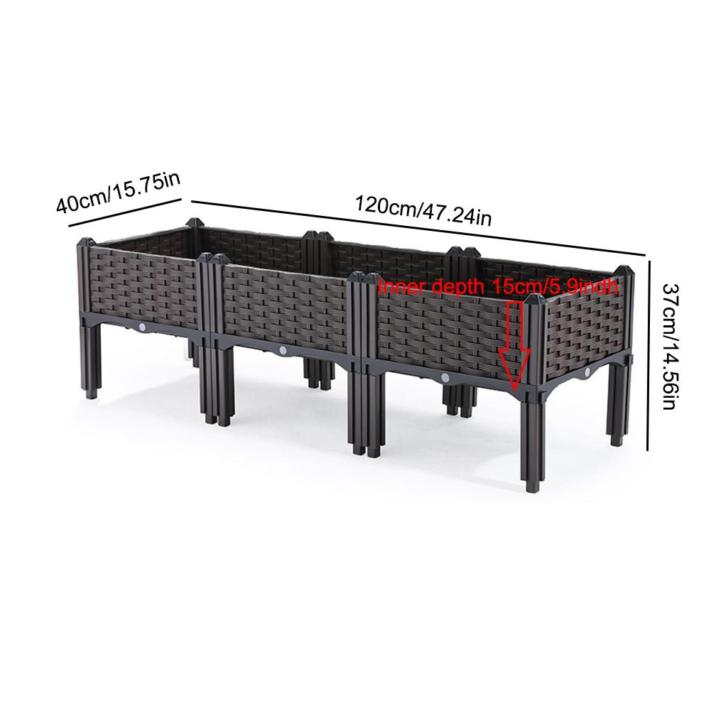Plastic Raised Garden Bed with Legs Raised Planter Box with Drainage Holes Raised Bed Propagation Box for Indoor and Outdoor Use
